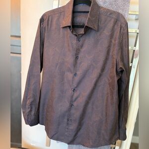 Tasso Elba Purply Brown Dress Shirt